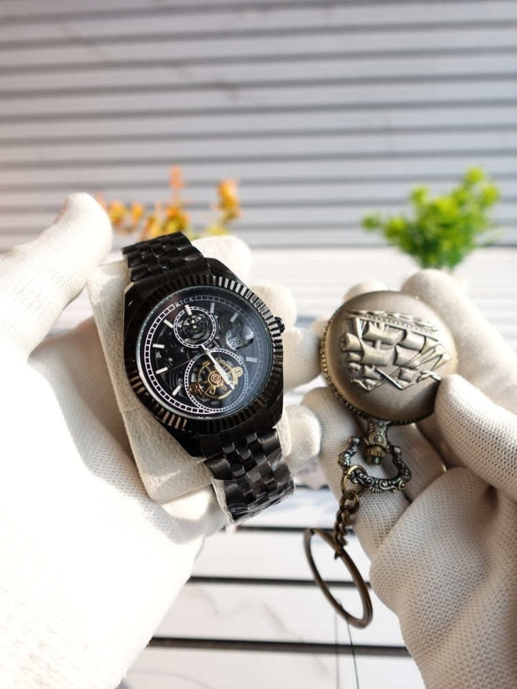 The Gentleman’s Legacy: Rick Premium Black Edition & Vintage Pocket Watch Combo