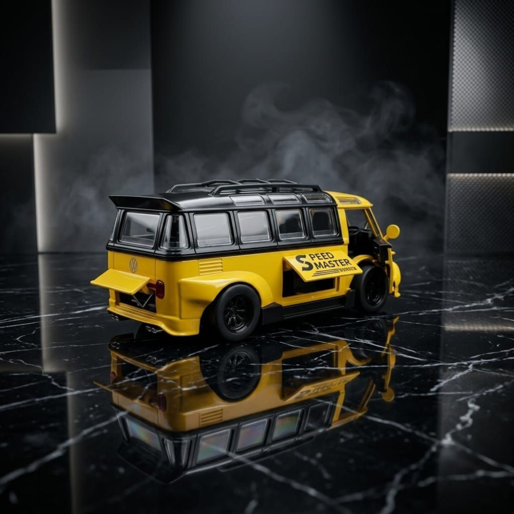 VW T1 Bus Miniature | 1:32 Scale Diecast Custom Yellow Speed Master Edition