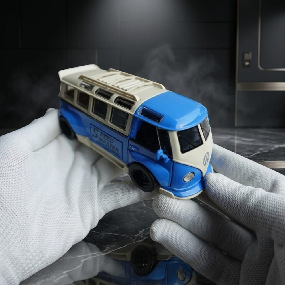 VW T1 Bus Miniature | 1:32 Scale Diecast Custom Blue Speed Master Edition