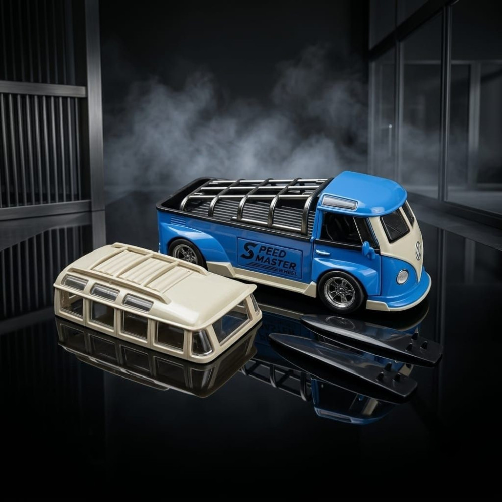 VW T1 Bus Miniature | 1:32 Scale Diecast Custom Blue Speed Master Edition