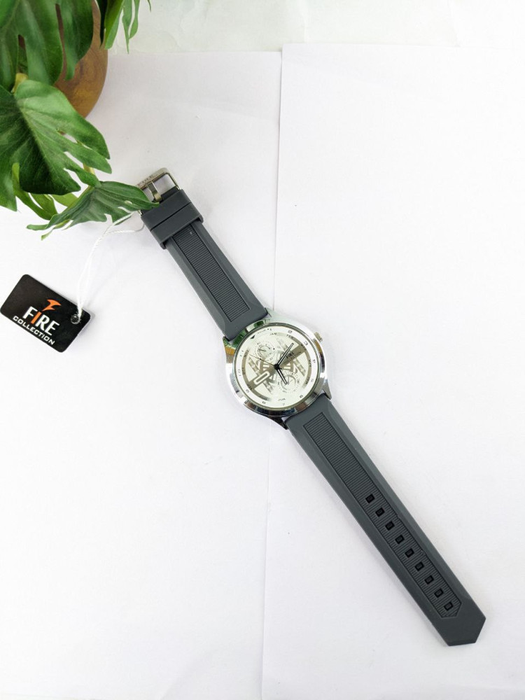 FIRE COLLECTIONS  TRENDING  WEIGHTLESS ANALOG WATCH DARK GREY COLOR (WQ366)