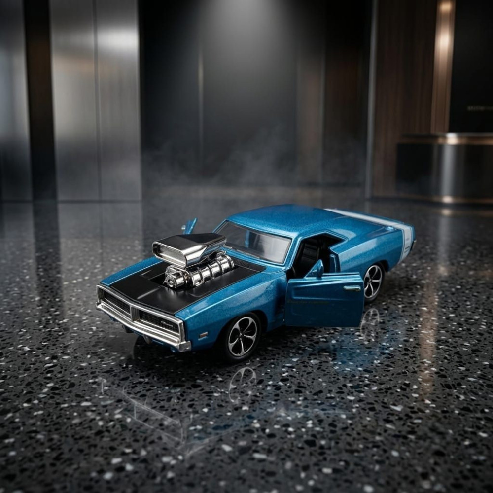 Dodge Charger RT Blowcharger Edition | 1:32 Metallic Blue Muscle Car