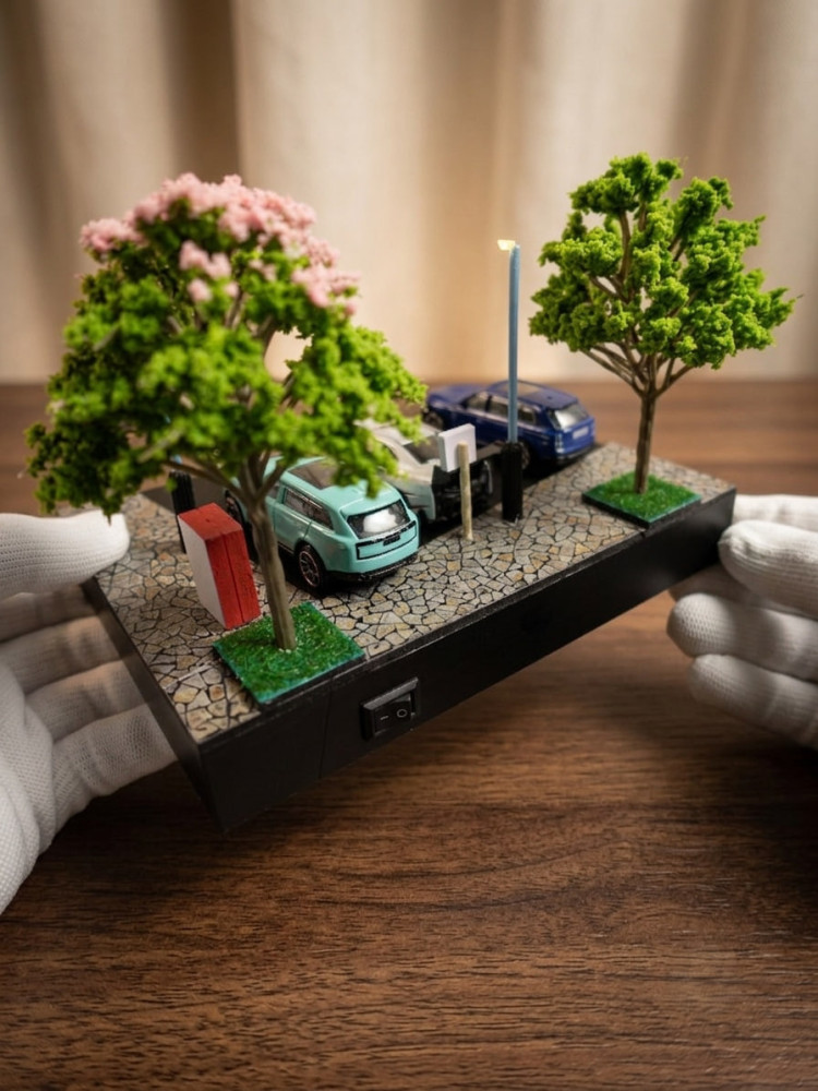 Exclusive Handcrafted 1:64 Scale Diorama & Metal Model Car Combo with a Free Analog Watch