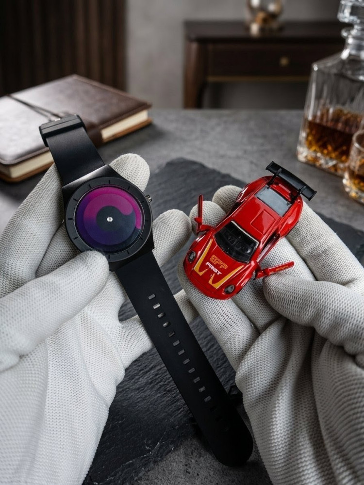 Ultimate Mystery Combo: Unique Concept Analog Watch + Premium 1:64 Porsche Miniature Car