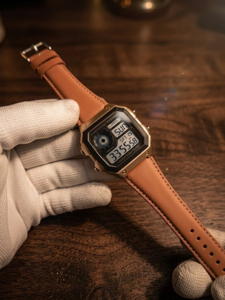 Retro Future: Premium Pioma Square Dial Digital Watch