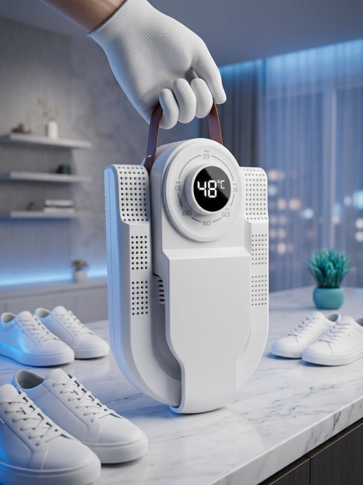 Smell-Free, Damp-Free Steps! Heavy-Duty Foldable Shoe Sanitizer & Quick Dryer