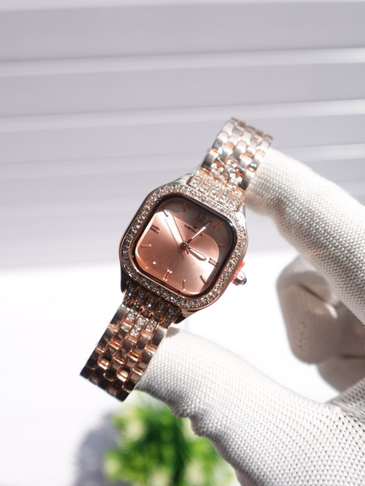 Crystal-Studded Premium Girls' Watch