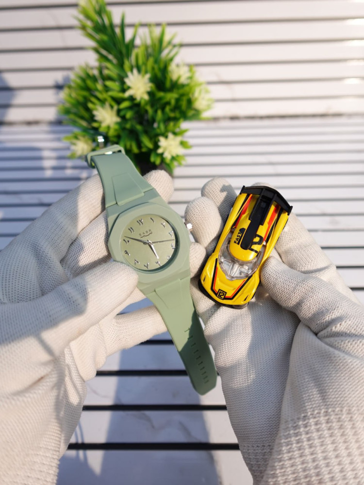 Trending Arabic Numeral Watch & Miniature Car Combo