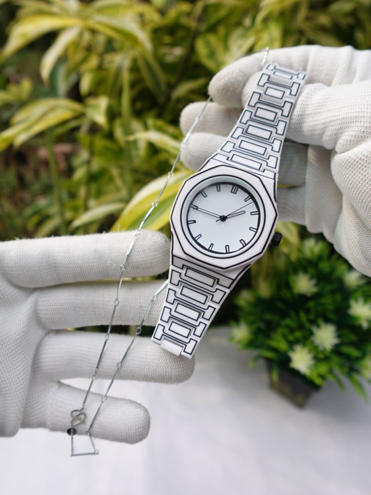 Trending Sketch Watch & Gents Chain Combo