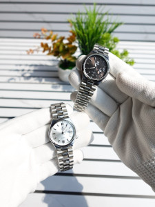 Twootime Elegance: The Ultimate Stainless Steel Watch & Necklace Duo